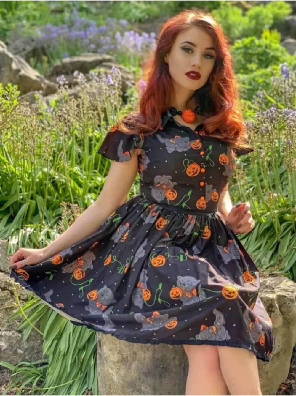 Sourpuss Feline Spooky Halloween Dress
